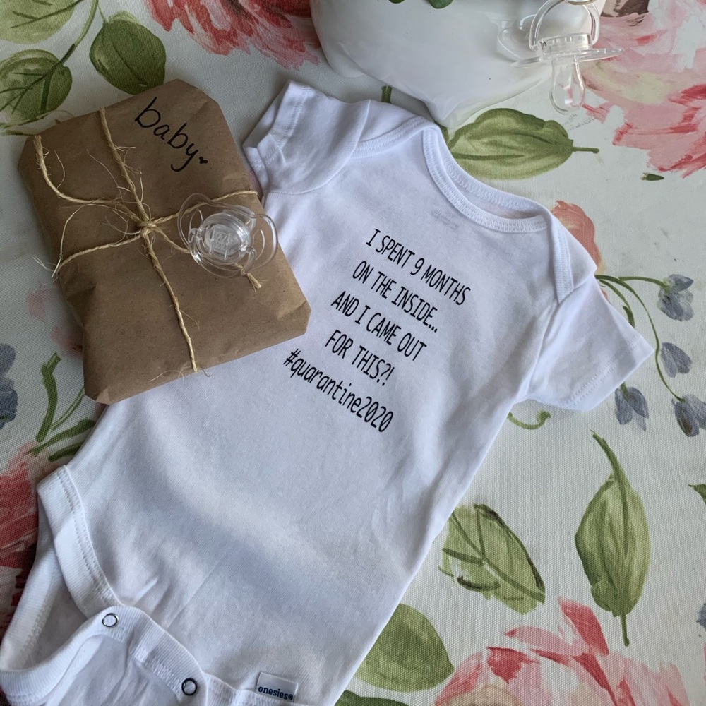 Hand crafted Baby Onesie 🍼❤️😷